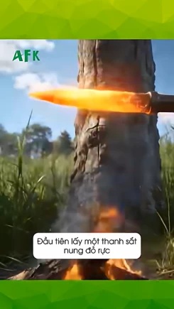 Đốt 1 lỗ trên thân cây để làm gì?