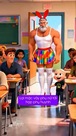 Ông nội mặc váy ba lê