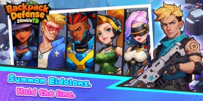 Triển khai các anh hùng phòng thủ bằng cách xếp balo trong Backpack Defense: Zombie TD