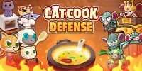 Bảo vệ nồi súp trước các đợt kẻ thù là bọn chuột trong game Cat Cook: Defense