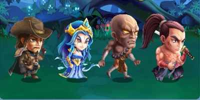 Tập hợp đội hình anh hùng fantasy của bạn trong game đấu tướng Dungeon Raiders