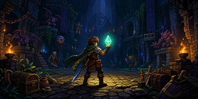 Dungeora Shard Quest game nhập vai khám phá hầm ngục theo phong cách pixel retro