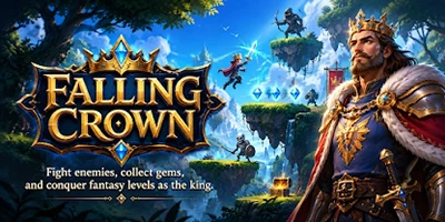 Falling Crown game hành động pixel 2D cuộn cảnh đưa người chơi vào vai một vị vua
