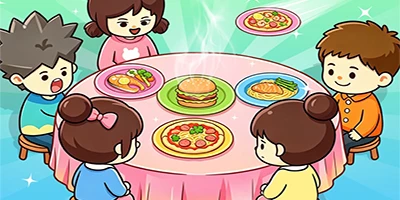 Nhấn chọn món để bày lên bàn của các thực khách trong game giải đố Food Sort Puzzle
