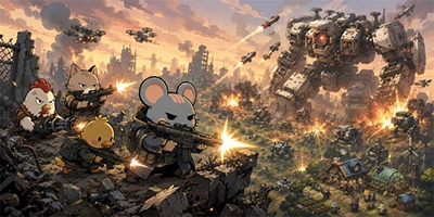 Cùng những động vật đối mặt với bọn người máy trong game hành động Forest Punk