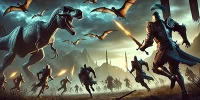 Dẫn dắt các chiến binh Trung Cổ chiến đấu với những con khủng long tại game Ideal City