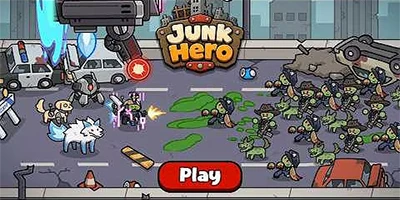 Mở thùng rác nhận trang bị cho nhân vật sử dụng diệt zombie trong game Junk Hero
