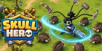 Chiến đấu săn quái để phát triển nhân vật của bạn trong game Skull Hero: XP Farm RPG
